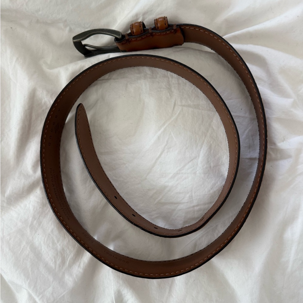 Joseph Abboud Brown Leather Belt - Made in Italy - Size 36